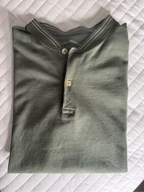 ARROW Olive Green Henley Polo Shirt